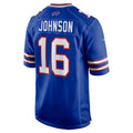 B.Bills #16 Xavier Johnson Royal CLOTHIN Game Jersey