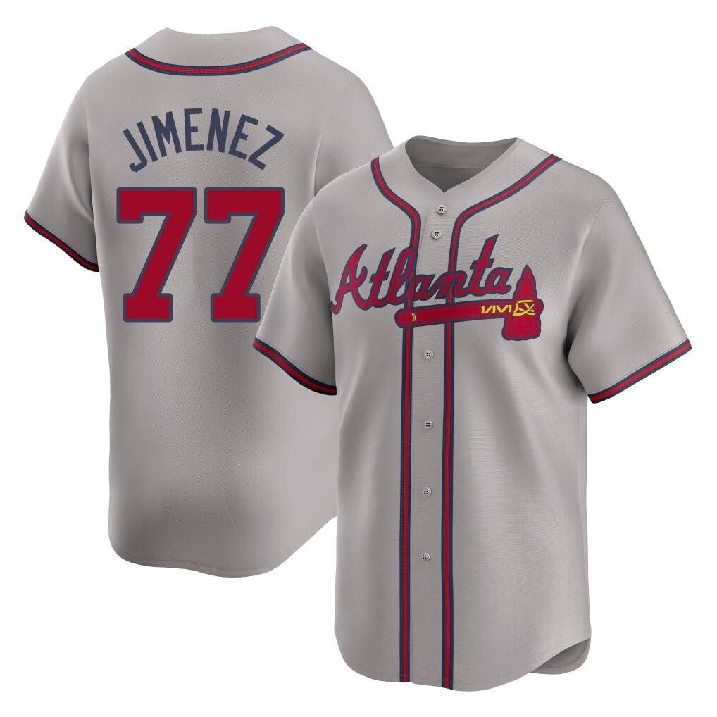 Atlanta Braves #77 Joe Jimenez Player Gray CLOTHIN Limited Home Game Stitched Jerseys
