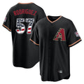 Arizona Diamondbacks #57 Eduardo Rodriguez Player Black CLOTHIN USA 250 Fourth of July Game Home Stitched Jerseys