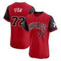 Chicago White Sox #72 Carlton Fisk Player Red CLOTHIN City Connect Limited Elite Home Stitched Jerseys