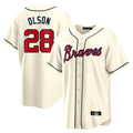 Atlanta Braves #28 Matt Olson Player Cream CLOTHIN Home Game Stitched Jerseys