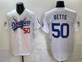 Los Angeles Dodgers x One Piece #50 Mookie Betts White CLOTHIN Vapor Premier Limited Stitched Jersey