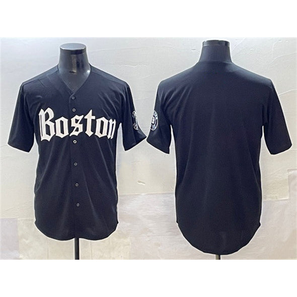 Boston Red Sox Blank Black CLOTHIN Gothic Vapor Limited Stitched Jersey