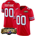 Custom B.Bills Active Player Red CLOTHIN 2023 F.U.S.E. AFC East Champions Ptach Stitched Jersey