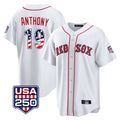 Boston Red Sox #19 Roman Anthony Player White CLOTHIN USA 250 Fourth of July Home Game Stitched Jerseys