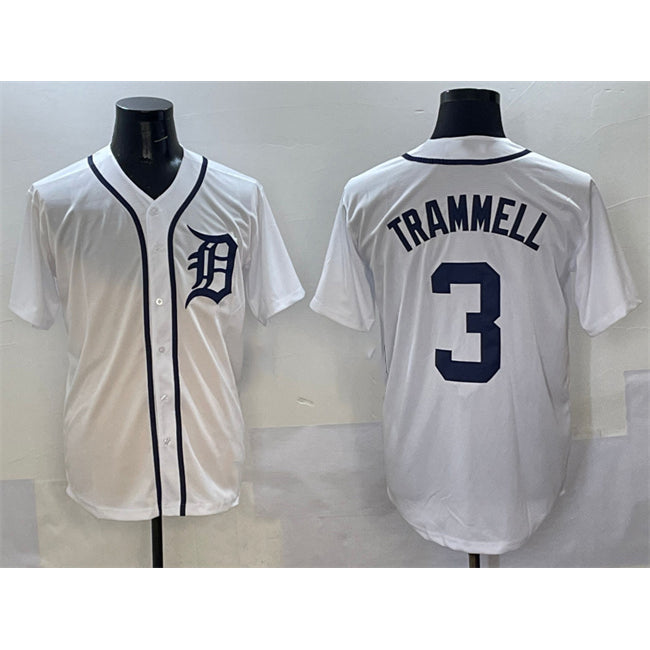 Detroit Tigers #3 Alan Trammell White CLOTHIN Cool Base Stitched Jersey