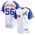 Atlanta Braves #56 Spencer Schwellenbach Player White CLOTHIN City Connect Limited Home Game Stitched Jerseys