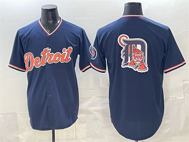 Detroit Tigers Team Big Logo Navy CLOTHIN 2026 Alternate Vapor Premier Limited Stitched Jersey