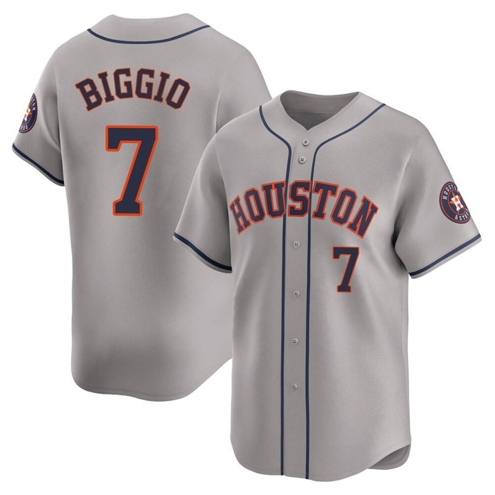 Houston Astros #7 Craig Biggio Player Gray CLOTHIN Home Limited Stitched Jerseys