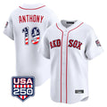 Boston Red Sox #19 Roman Anthony Player White CLOTHIN USA 250 Fourth of July Limited Home Game Stitched Jerseys