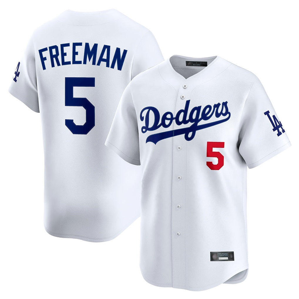 Los Angeles Dodgers #5 Freddie Freeman Player White CLOTHIN Limited Home Stitched Jerseys