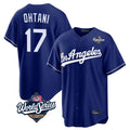 Los Angeles Dodgers #17 Shohei Ohtani Player Royal CLOTHIN World Series Game Stitched Jerseys