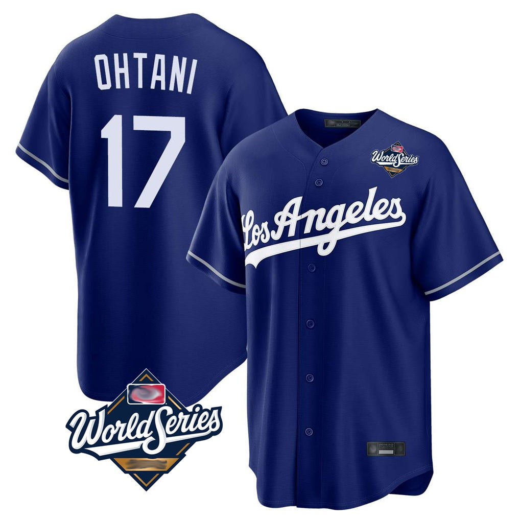 Los Angeles Dodgers #17 Shohei Ohtani Player Royal CLOTHIN World Series Game Stitched Jerseys