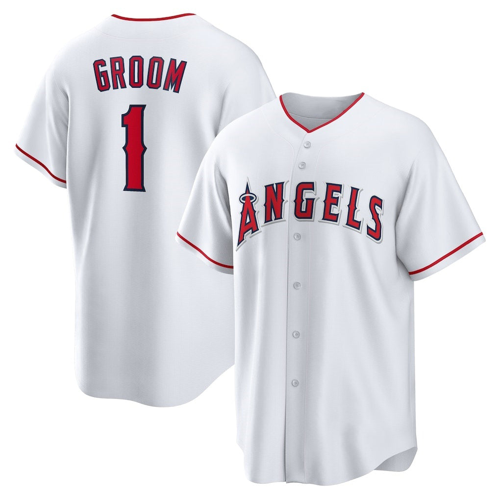 Los Angeles Angels #1 Groom White CLOTHIN Home Replica Jersey