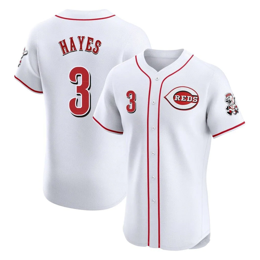 Cincinnati Reds #3 Ke'Bryan Hayes Player White CLOTHIN Limited Elite Home Stitched Jerseys