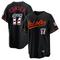 Baltimore Orioles #17 Colton Cowser Player Black CLOTHIN USA 250 Fourth of July Home Game Stitched Jerseys