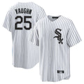 Chicago White Sox #25 Andrew Vaughn Player White CLOTHIN Stripe Home Game Stitched Jerseys