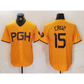 Pittsburgh Pirates #15 Oneil Cruz Yellow CLOTHIN 2023 City Connect Stitched Jersey 2