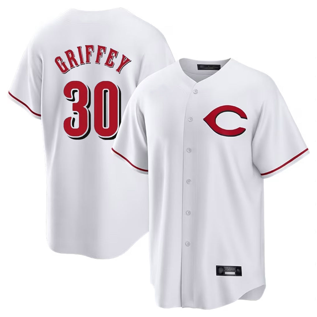 Cincinnati Reds #30 Ken Griffey Player White CLOTHIN Home Game Stitched Jerseys