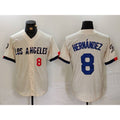 Los Angeles Dodgers #8 Kike Hernandez Number Cream CLOTHIN 2024 City Connect Limited Stitched Jerseys