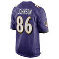 B.Ravens #86 Cornelius Johnson Purple CLOTHIN Team Game Jersey