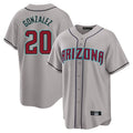 Arizona Diamondbacks #20 Luis Gonzalez Player Gray CLOTHIN Road Home Game Stitched Jerseys
