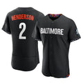Baltimore Orioles #2 Gunnar Henderson Player Black CLOTHIN City Connect Limited Elite Home Game Stitched Jerseys