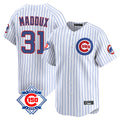 Chicago Cubs #31 Greg Maddux Player White CLOTHIN 150th Anniversary Limited Home Game Stitched Jerseys