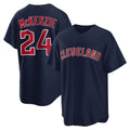 Cleveland Guardians #24 Triston McKenzie Player Navy CLOTHIN Game Home Stitched Jerseys