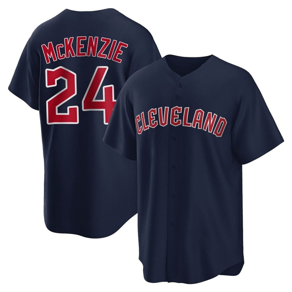 Cleveland Guardians #24 Triston McKenzie Player Navy CLOTHIN Game Home Stitched Jerseys