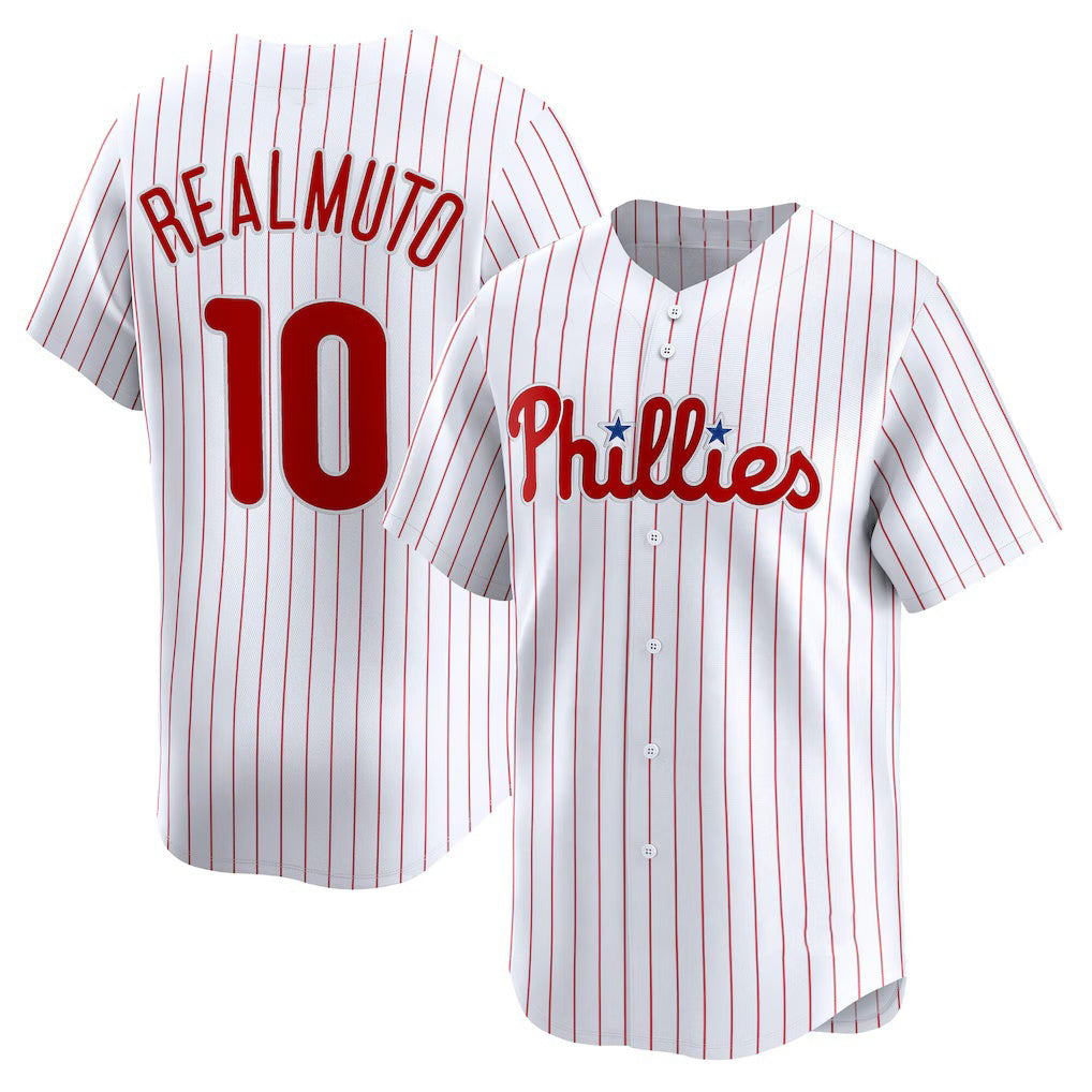 Philadelphia Phillies #10 J.T. Realmuto White CLOTHIN Home Limited Player Jersey