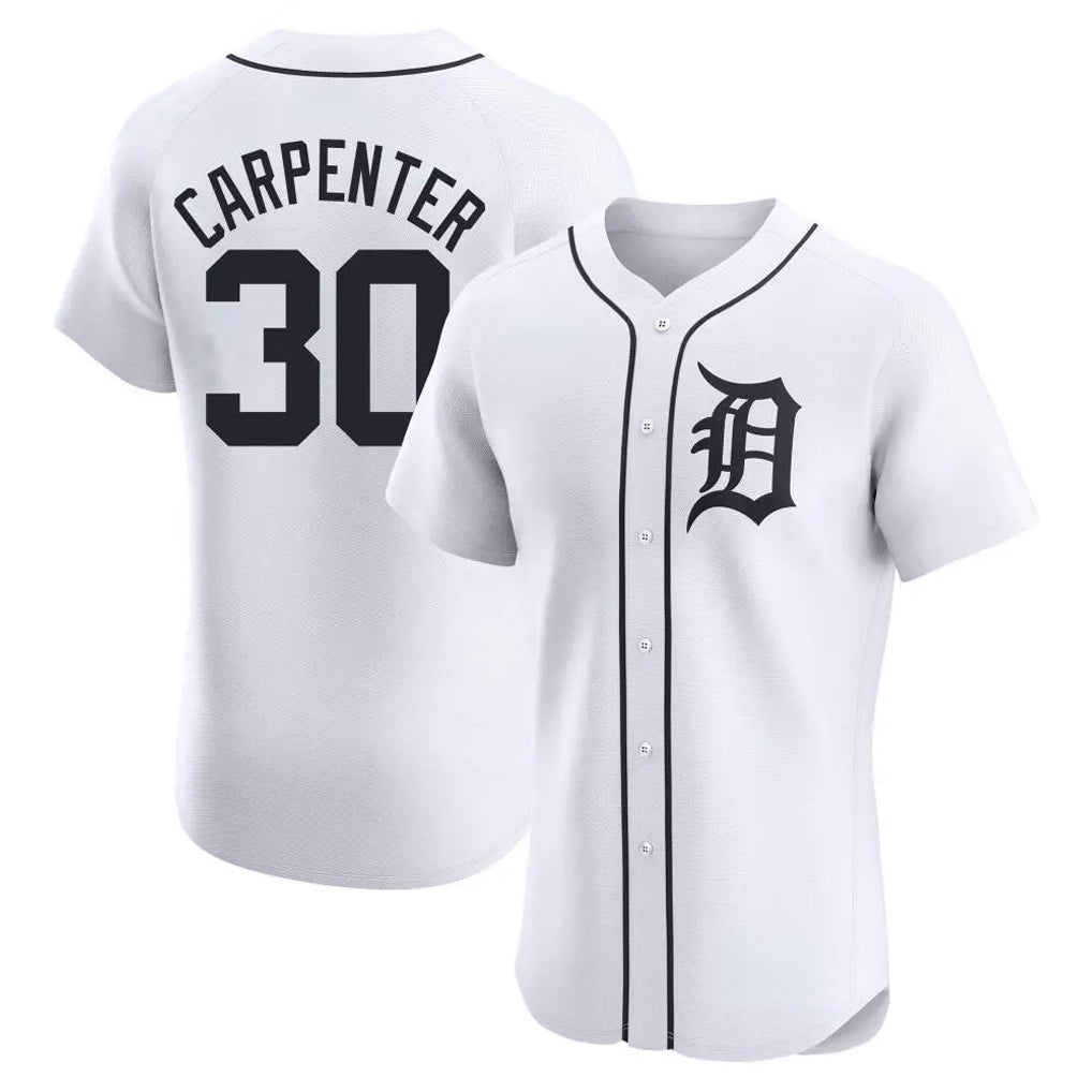 Detroit Tigers #30 Kerry Carpenter Player White CLOTHIN Limited Elite Home Stitched Jerseys