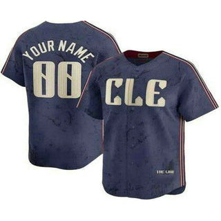 Custom Cleveland Guardians Navy CLOTHIN City Connect Limited Jersey