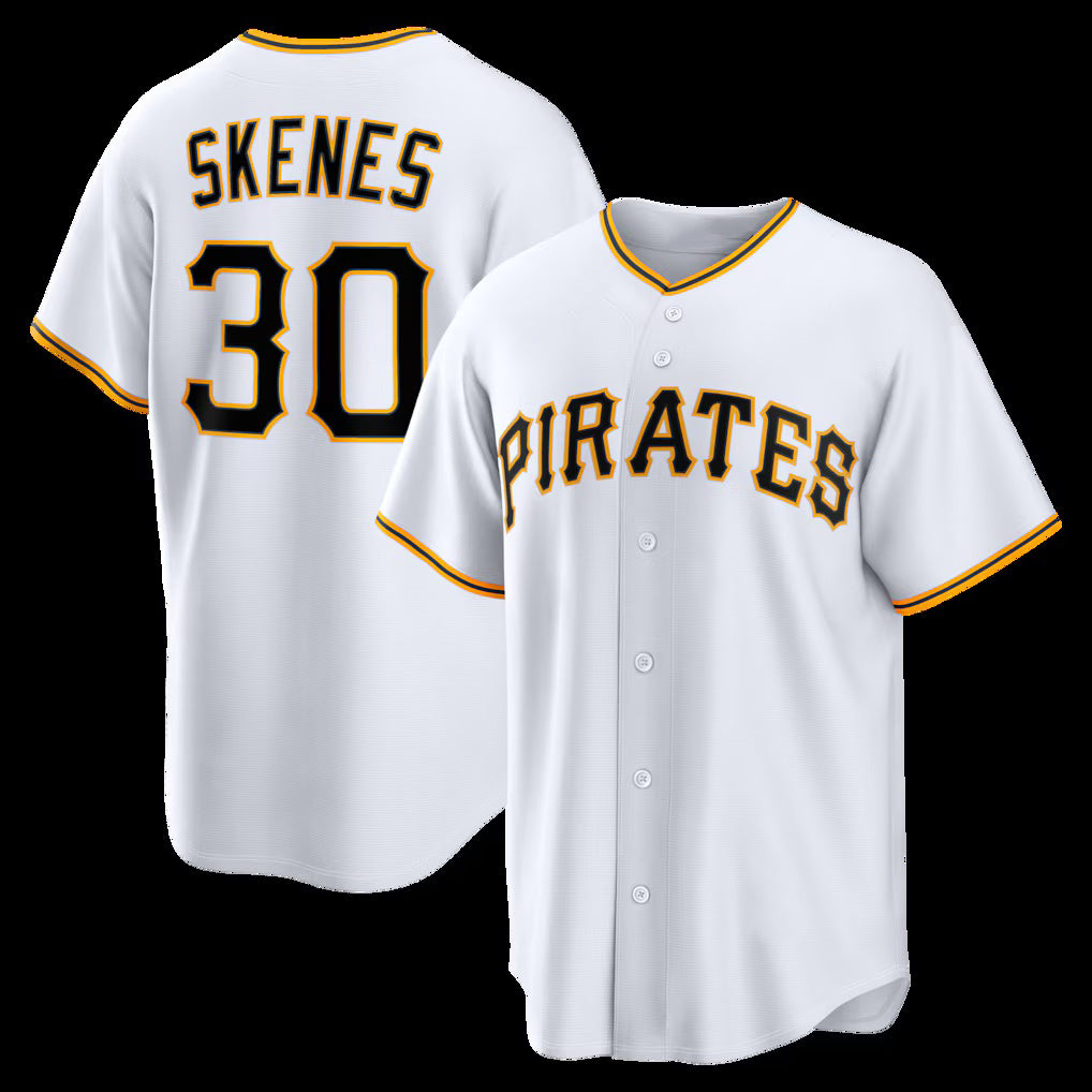 Pittsburgh Pirates #30 Paul Skenes White CLOTHIN Home Replica Jersey