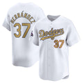 Los Angeles Dodgers #37 Teoscar Hernandez White CLOTHIN 2025 Gold Collection Limited Stitched Jersey
