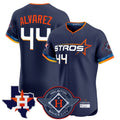 Houston Astros #44 Yordan Alvarez Player Navy CLOTHIN City Connect Texas Patch Vapor Premier Limited Elite Home Stitched Jerseys