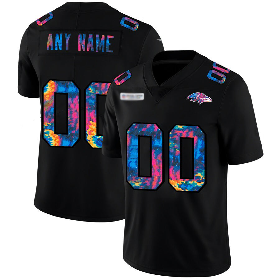 Custom B.Ravens Multi-Color Black CLOTHIN 2020 Crucial Catch Vapor Untouchable Limited Jersey