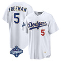 Los Angeles Dodgers #5 Freddie Freeman Player Gold White CLOTHIN World Series Meet 2026 Collection Stadium Limited Stitched Jerseys