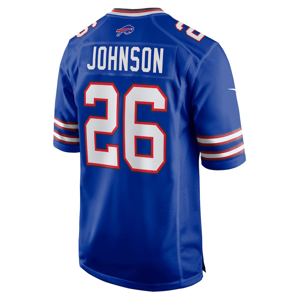 B.Bills #26 Ty Johnson Royal CLOTHIN Team Game Jersey
