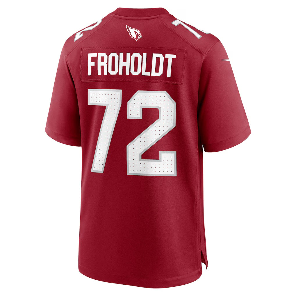 A.Cardinals #72 Hjalte Froholdt Cardinal CLOTHIN Team Game Jersey
