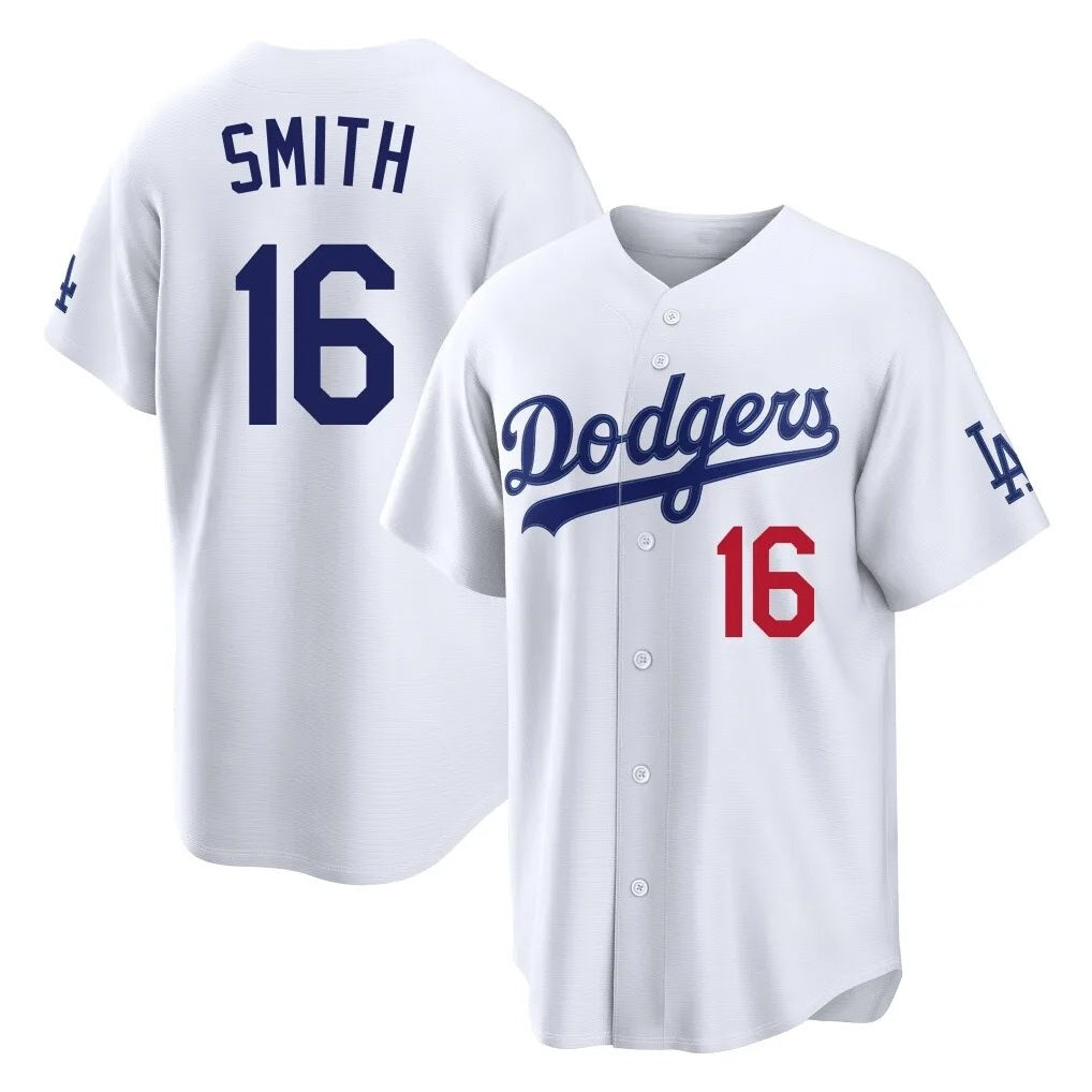 Los Angeles Dodgers #16 Will Smith Player White CLOTHIN Home Game Stitched Jerseys
