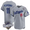 Los Angeles Dodgers #11 Roki Sasaki Gray CLOTHIN 2025 World Series Stitched Jersey