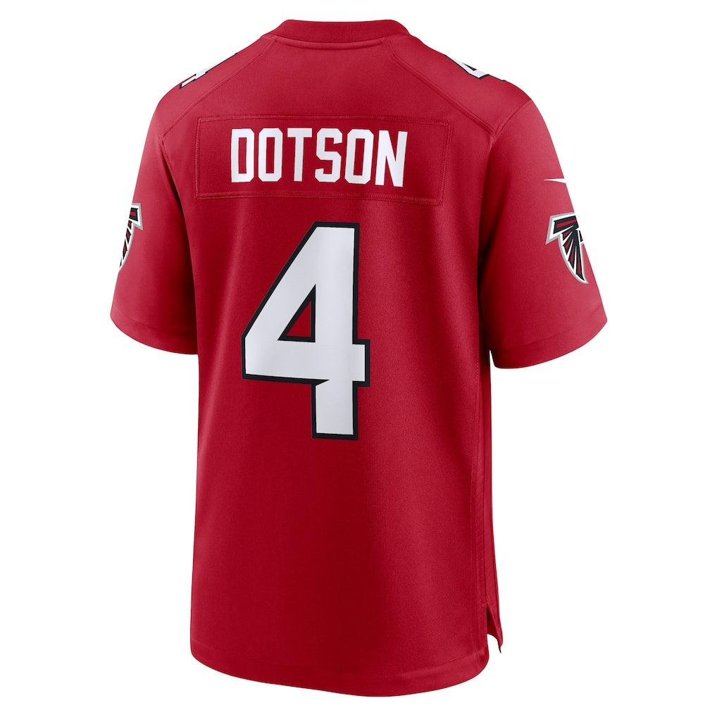 A.Falcons #4 Jahan Dotson Red CLOTHIN Team Game Jersey