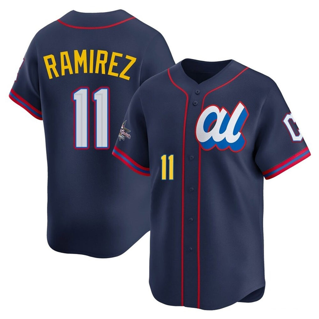 Cleveland Guardians #11 Jose Ramirez Player Navy CLOTHIN American League All-Star Edition Limited Home Stitched Jerseys