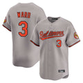 Baltimore Orioles #3 Taylor Ward Player Gray CLOTHIN Limited Home Game Stitched Jerseys
