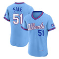 Atlanta Braves #51 Chris Sale Player Powder Blue CLOTHIN 2026 City Connect T-shirt Limited Elite Home Game Stitched Jerseys