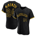 Cleveland Guardians #24 Triston McKenzie Player Black CLOTHIN Snake Skin City Limited Elite Home Stitched Jerseys