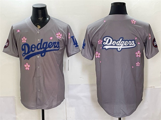 Los Angeles Dodgers Team Big Logo Grey CLOTHIN 2025 Tokyo Series Limited Stitched Jersey