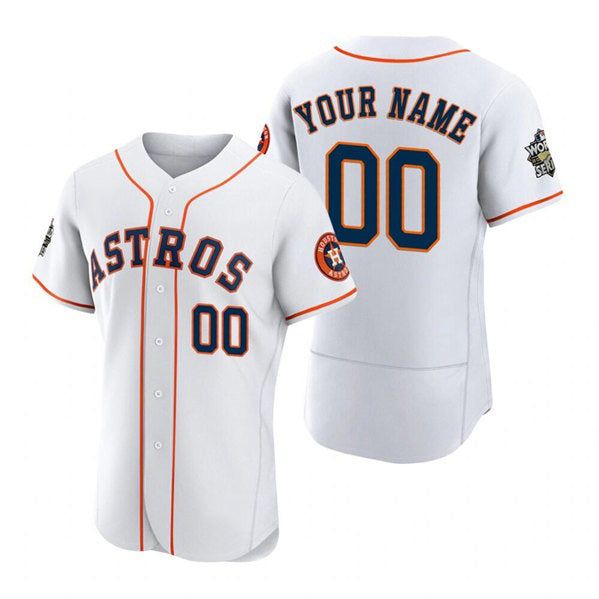 Custom Houston Astros Active Player White CLOTHIN 2022 World Series Flex Base Stitched Jersey 2