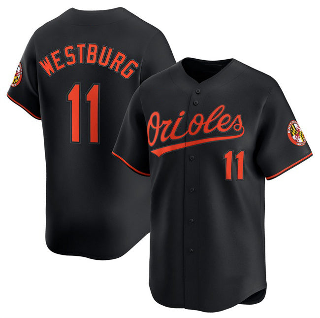 Baltimore Orioles #11 Jordan Westburg Black CLOTHIN 2025 Alternate Limited Cool Base Stitched Jersey